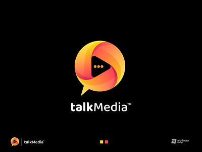 Talk Media app chat chat app chatting colorful creative design gradient graphic icon illustration logo media mediaplayer modern social app socialmedia talk talk bubble vector