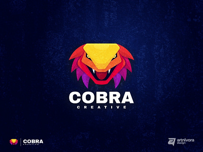 Cobra animal awesome cobra colorful design gradient icon logo modern simple snake vector