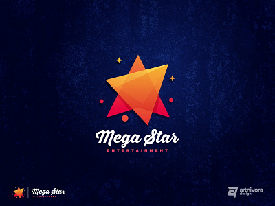 Megastar awesome colorful design gradient icon illustration logo megastar memorable modern star vector