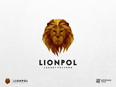 Lionpol abstract animal awesome creative design icon lion logo lowpoly memorable modern simba vector