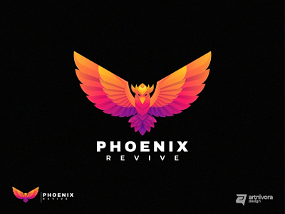Phoenix animal awesome bird colorful creative design eagle gradient illustration logo modern phoenix vector