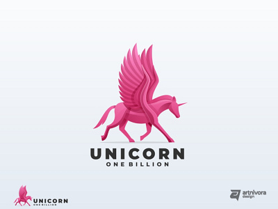 Unicorn animal awesome colorful creative design gradient horse illustration logo memorable modern pegasus unicorn vector