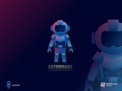 Astronout awesome colorful creative design gradient icon illustration kids logo mascot modern planet simple technology vector