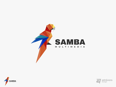 Project for SAMBA MULTIMEDIA animal bird colorful creative design gradient illustration logo simple vector