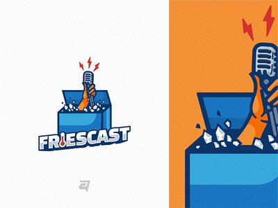 Concept Project Mascot Logo Design FRIESCAST colorful design gradient graphic graphicdesign logo logodesign logos logotype mascot simple simplemascot vector vectorart