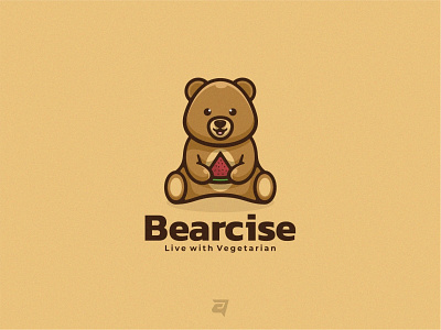 Simple Mascot Logo Design Bearcise. awesome branding creative design gradient graphic graphicdesign graphics icon illustration logo logodesign logodesigns logotype mascot modern simple simplemascot vector