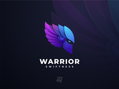 Concept Colorful logo design WARRIOR. branding colorful design gradient graphic graphicdesign graphics icon logo logodesign logos logotype modern simple vector