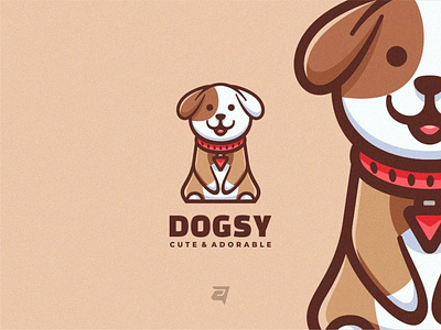 Simple Mascot Logo Design DOGSY animal creative design designs gradient graphic graphicdesign graphics icon illustration logo logodesign logos logotype modern simple vector