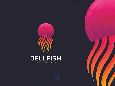 JELLFISH awesome branding colorful creative design designs gradient graphic graphicdesign graphics icon illustration logo logodesign logos logotype modern simple vector