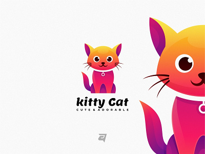 Kitty Cat awesome branding cat colorful creative design designs gradient graphic graphicdesign graphics icon illustration logo logodesign logos logotype modern simple vector