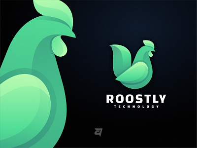 ROOSTLY awesome colorful creative design designs gradient graphic graphicdesign graphics icon illustration logo logodesign logos logotype modern rooster simple vector