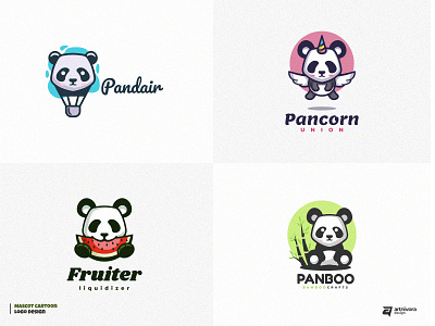 Panda Collections awesome colorful gradient graphic graphics illustrations logo logodesign logoinspiration logos logotype mascot mascotlogo modern simple simplemascot