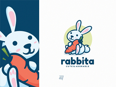 rabbita animal awesome colorful cute design gradient graphic illustration logo logodesign mascotlogo modern rabbit simple simpledesign simplemascot vector