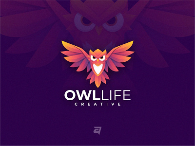 OWLLIFE animal art artdesign awesome colorful design gradient graphicdesign graphics illustration logo logodesign logodesigner logodesigns modern owl simple vector