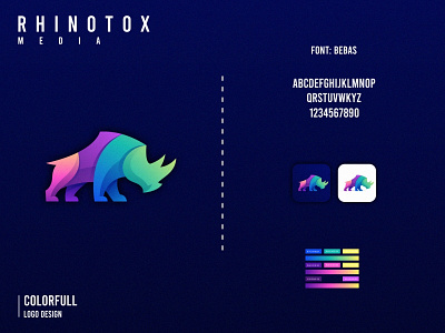 RHINOTOX Dribble awesome colorful creative design gradient graphic illustration logo modern simple vector