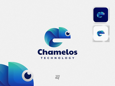 CHAMELOS Dribble animal colorful creative design gradient graphic illustration logo modern simple vector