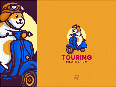 Touring animal animation branding cartoon creative cute design graphic design illustration logo modern touring vector