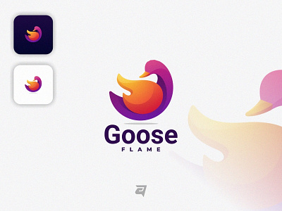 Goose animal branding colorful creative design goose gradient illustration logo modern technology vector