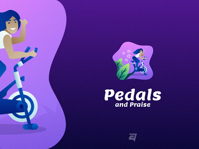 Pedals and Praise branding colorful creatice design gradient illustration logo modern people technology vector