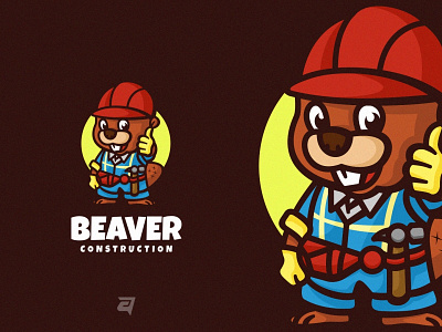 Beaver beaver branding cartoon ceative character cute design happy illustration logo modern vector