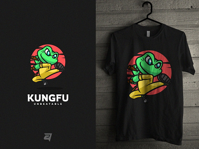 Kungfu branding cartoon character creative design graphic illustration logo mascot modern t shirt technology template vector