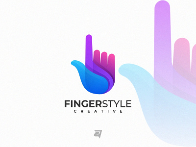 Finger Style branding colorful company creative design finger gradient graphic design illustration logo media modern symbol technology vector