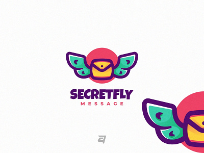 Secretfly branding colorful creative design fly graphic design illustration logo message modern secret symbol technology vector wing
