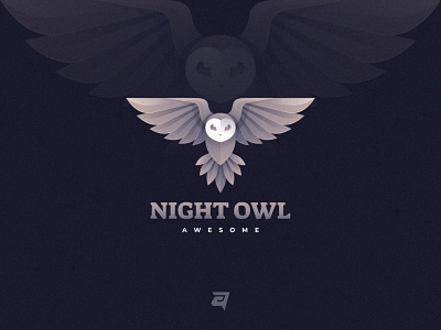 Night Owl animal bird branding ceative colorful design freedom gradient illustration logo modern night owl owl technology vector
