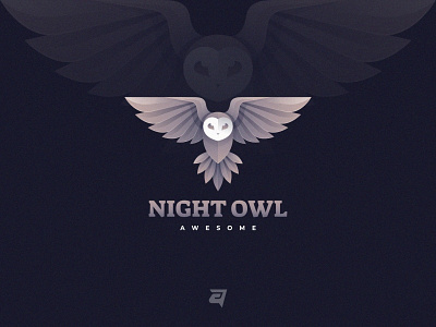 Night Owl animal bird branding ceative colorful design freedom gradient illustration logo modern night owl owl technology vector