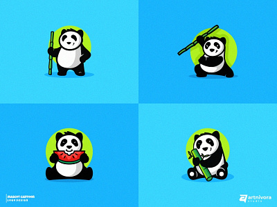Panda Bear bear branding cartoon creative design graphic graphic design illustration logo mascot modern panda simple vector