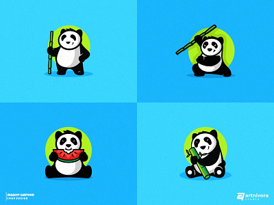 Panda Bear bear branding cartoon creative design graphic graphic design illustration logo mascot modern panda simple vector