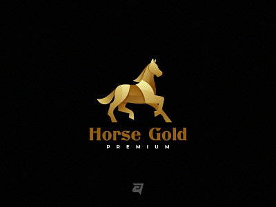 Horse Gold animal branding colorful creative design gold gradient graphic design horse illustration logo luxut modern premium symbol technology vector