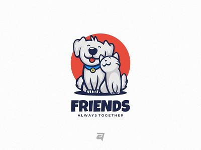 Friends branding cartoon cat cute design friends funny graphic design happy illustration logo mascot modern pets technology vector