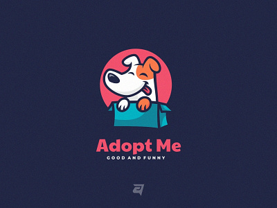 Adopt Me branding cartoon creative design graphic design happy illustration logo logo awesome logo inspiration mascot modern puppy simple technology template vector