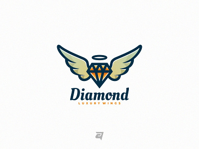 Diamond abstract branding color colorful design diamond gradient illustration logo mascot modern shape simple technology vector wing