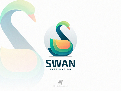 Swan animal branding colorful design gradient graphic graphic design illustration logo logo awesome logo design logo inspiration modern swan technology vector