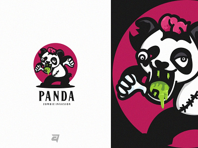 Panda branding cartoon color creative design flat graphic design illustration logo mascot modern panda simple vector zombie