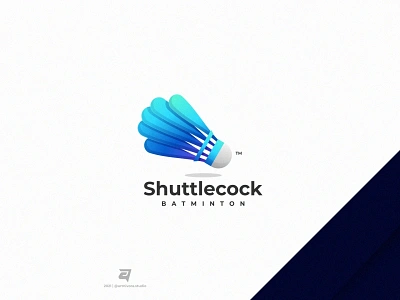 Shuttlecock badminton branding colorful design gradient graphic design illustration logo logo awesome logo inspiration modern shuttlecock sport symbol technology vector