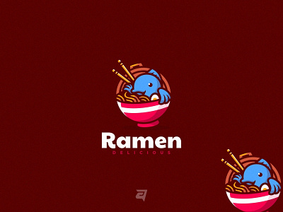 Ramen branding color creative design food graphic design illustration logo logo awesome logo inspiration mascot modern ramen simple vector