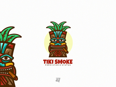 Tiki Smoke branding color creative design graphic design illustration logo logo awesome logo inspiration mascot mask modern simple smoke smoking tiki traditional vector
