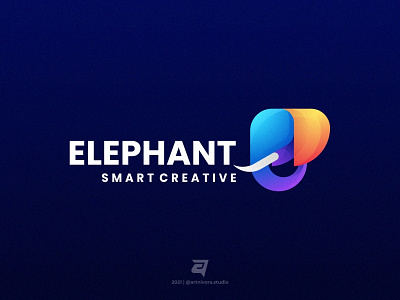 Elephant branding colorful creative design elephant gradient graphic design illustration logo logo awesome logo design logo inspiration modern simple smart technology vector