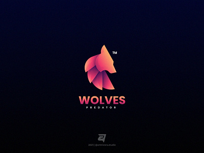 Wolves branding colorful creative design gradient graphic design illustration logo logo awesome logo design logo inspiration modern technology template vector wolf wolves