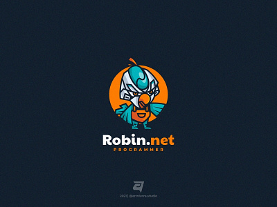 Robin.net artnivorastd bird branding design graphic design illustration logo logo awesome logo inspiration mascot modern robin robin.net robor simple symbol technology vector