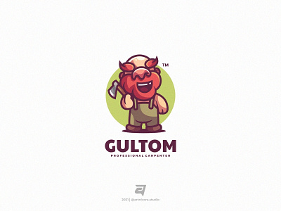 Gultom branding carpenter cartoon character creative design graphic graphic design gultom illustration logo logo awesome logo inspiration media modern simple template vector