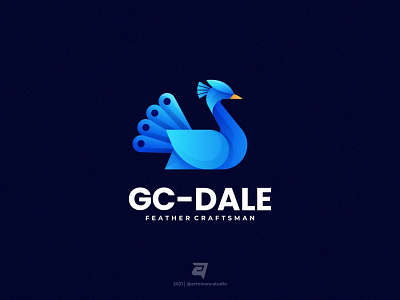 GC-DALE artnivorastudio beauty bird branding colorful craftsman creative design feather gradient graphic design illustration logo logo awesome logo design logo inspiration media modern peacock vector