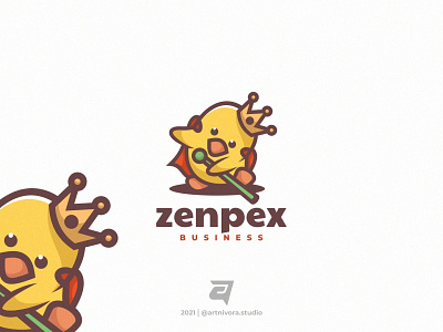 Zenpex branding cartoon character color crearive cute design duck graphic design illustration logo logo awesome logo design logo inspiration mascot modern queen simple vector zenpex