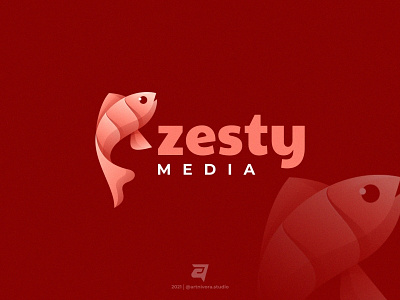 Zesty artnivorastudio branding color colorful creative design fish gradient graphic design illustration logo logo awesome logo inspiration media modern technology vector zesty