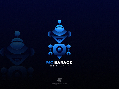 MC BARACK artnivorastudio branding colorful design future futuristic gradient graphic design illustration logo logo awesome logo design logo inspiration mcbarack media modern robot technology vector