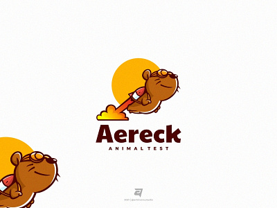 Aereck aereck artnivorastudio bear branding cartoon creative design flight flying graphic design illustration logo logo awesome logo inspiration mascot modern rocket simple vector