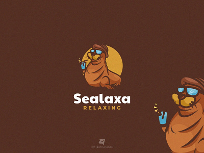 Sealaxa arnivorastudio branding cartoon creatice design graphic design holiday illustration logo logo awesome logo inspration mascot modern sealaxa seals simple summer vector